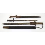 A late 19th/early 20th century saw-back Pioneer's hangar short sword,