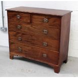 A George III mahogany chest of two-over-three drawers on ogee bracket feet, 102 x 112 x 51.5cm.