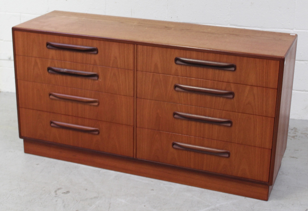 A G-Plan teak chest of eight drawers, 73 x 140cm.