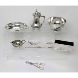 A group of electroplated items comprising pot stamped for Cunard White Star Line by Elkington & Co,