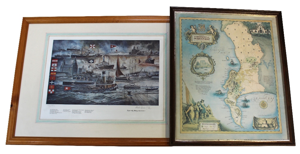 After B R Entwistle; a limited edition signed print, 'Tribute to the Mersey',