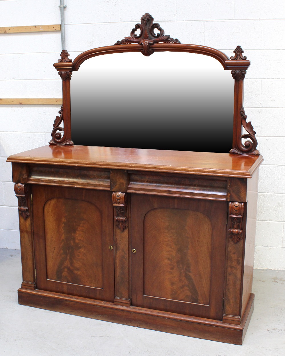 A Victorian mahogany mirror-back chiffonier,