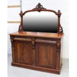 A Victorian mahogany mirror-back chiffonier,