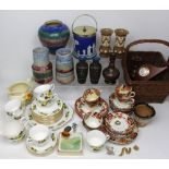 A quantity of ceramics to include Wedgwood biscuit barrel, mixed teaware etc.