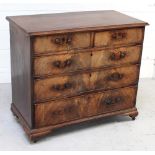 A Victorian mahogany chest of two-over-three drawers,