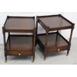 A pair of modern mahogany hall tables in the 19th century style,