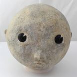 Chris Turrell-Watts; 'Moonboy', a large stoneware sculpture, diameter approx 85cm.