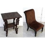 A Victorian ebonised nursing chair,