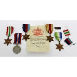 A group of WWII medals to include the War Medal, 1939-45 Star, Italy Star,