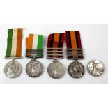 Queen's South Africa Medal 1899 (x2) and King's South Africa Medal 1902 (x2 and probable copy);