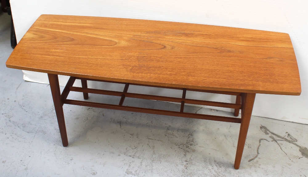 A retro teak coffee table.