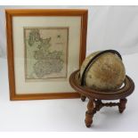 A 19th century hand-coloured map of Lancashire by Adlard & Co, 26 x 20cm,