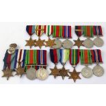 Four WWII mounted medal groups.