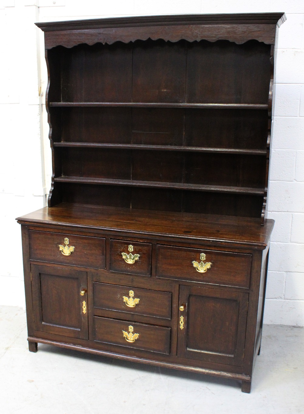 A George III oak dresser,