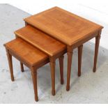 A contemporary nest of teak tables, 38 x 54cm.