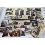 A late 19th/early 20th century photograph album and a collection of loose photographs to include