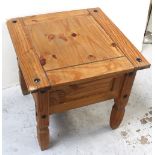 A contemporary pine side table, width 58cm.