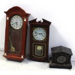Two contemporary Vienna-style wall clocks; a mahogany-cased eight-day Lincoln example,