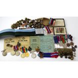 A WWII medal group comprising the 1939-45 Star, the France and Germany Star, the Defence Medal,