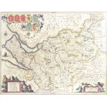 AFTER JAN JANSSON; map of Chester, Cestria Comitatus Palatinus, published Amsterdam circa 1648,
