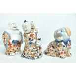 A set of three modern Chinese porcelain figures including Hotei, height 30.5cm (3).