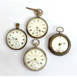 An unusual silver pair cased pocket watch,