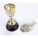 CHARLES PERRY & CO; a George V hallmarked silver miniature trophy cup, Chester 1923, height 6.