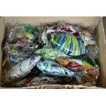 Approximately twenty-five mainly Murano glass fish, the longest length 53cm.