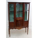 An Edwardian mahogany and inlaid glazed display cabinet, 178.5 x 107cm.