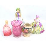 Three Royal Doulton figures; HN1470 'Chloe', HN1368 'Rose' (af) and 'Easter Day',