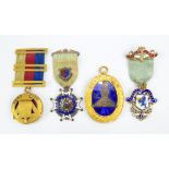 A 9ct yellow gold and enamel Masonic 'Cheshire' jewel, diameter 3.