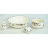 A Wedgwood Etruria five piece floral decorated wash set.