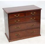 An early 19th century mahogany chest of small proportions,