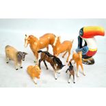 A group of Beswick comprising Dunsley Coyboy Bull (ear af),