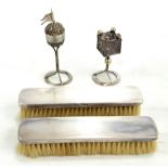 S BLANCKENSEE & SONS LTD; a pair of George V hallmarked silver coat brushes of plain form,