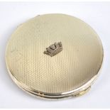 KIGU LTD; an Elizabeth II hallmarked silver engine turned decorated circular powder compact,