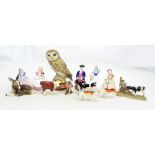 Four Royal Doulton figures; HN2183 'Boy from Williamsburg' and HN1678 'Dinky Doe', etc,