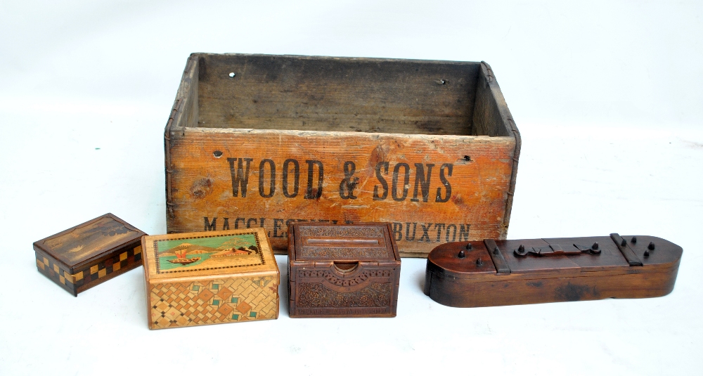 A Wood & Sons of Macclesfield and Buxton vintage crate,