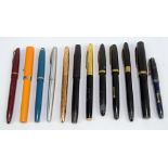 A collection of pens including Sheaffer, Waterman, Conway Stewart and Onoto (12).