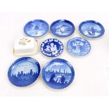 Seven Royal Copenhagen collectors' plates including a United States bicentenary example,