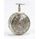 JOSEPH BURKARD; an English 18th century quarter repeating silver verge pocket watch,