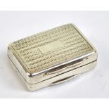 THOMAS SHAW; a William IV hallmarked silver vinaigrette with engraved lid,