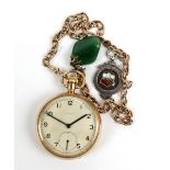 ELGIN; a 9ct yellow gold crown wind open face pocket watch,