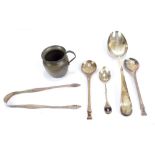 A small quantity of variously hallmarked silver items including a Edward VII hallmarked silver