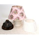 A quantity of assorted lighting including Porto Romano table lamp,