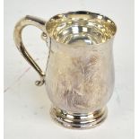 JAMES DIXON & SONS; an Elizabeth II Silver Jubilee hallmarked silver baluster mug with loop handles,