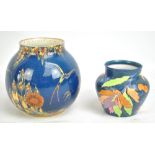 CARLTON WARE; a blue Fantasia medium sized globular vase, height 15cm,