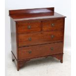 An Edwardian mahogany and line inlaid chest of two short and two long drawers, width 92cm.