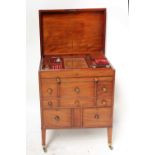 A good early 19th century mahogany campaign gentleman's dressing chest,