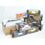 Seven boxed Maisto 1:18 scale cars including Mercedes-Benz A-Class, Jaguar XK8 and Audi TT Roadster,